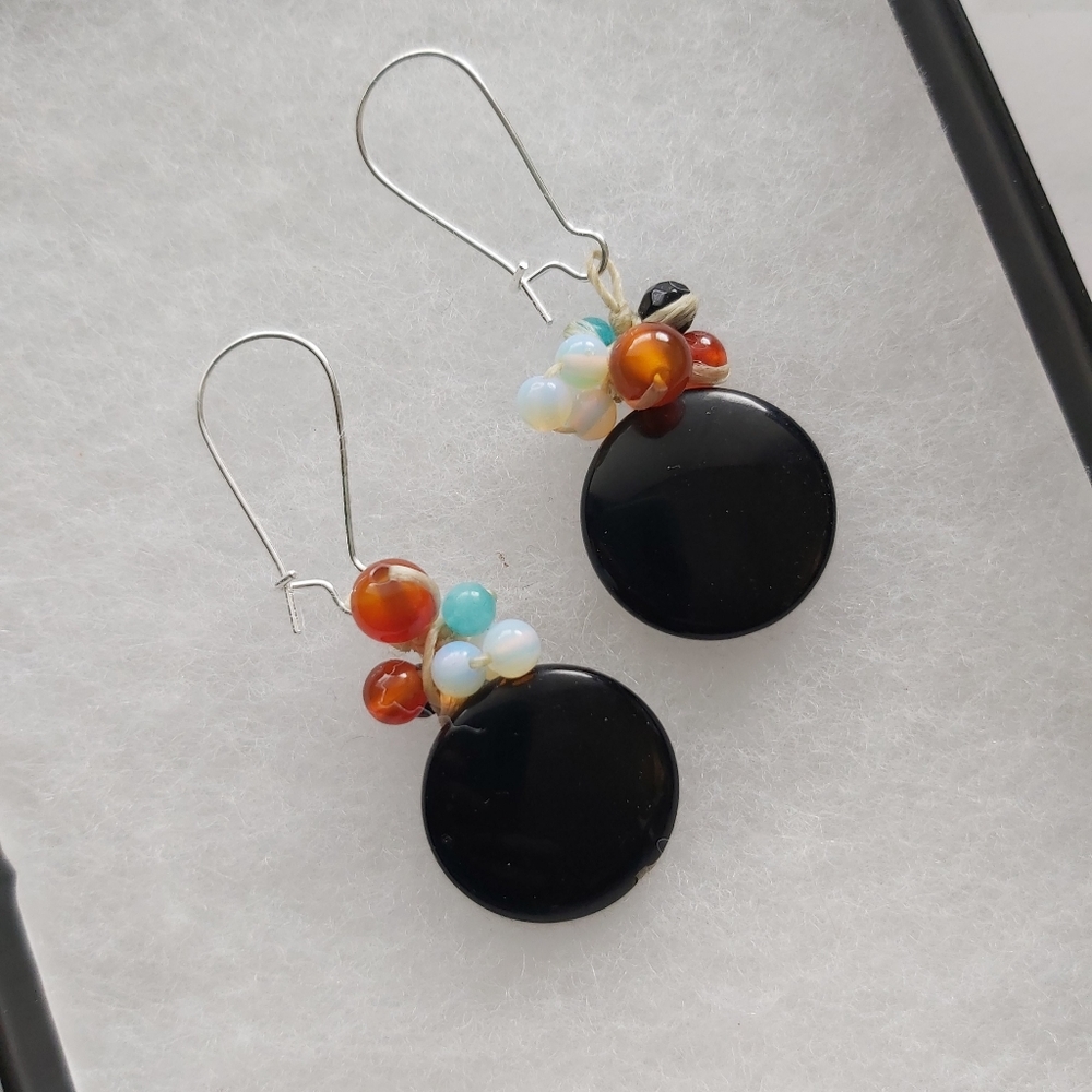 Agate and Carnelian Earrings